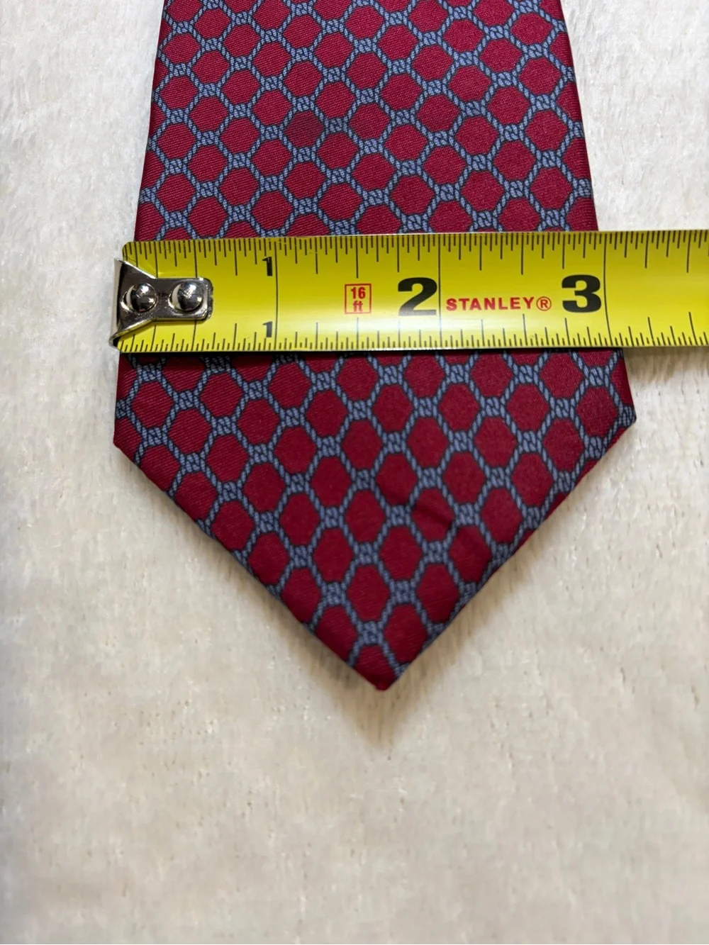 Envoy Nautical‎ Rope Geo-Patterned Red Silk Tie